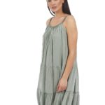 Dress with knitted design at the neckline 10-86816