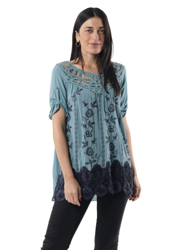 Blouse with lace 10-90320 - Image 3