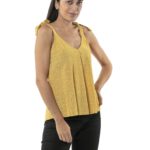 Blouse printed with straps with bows 14-7704