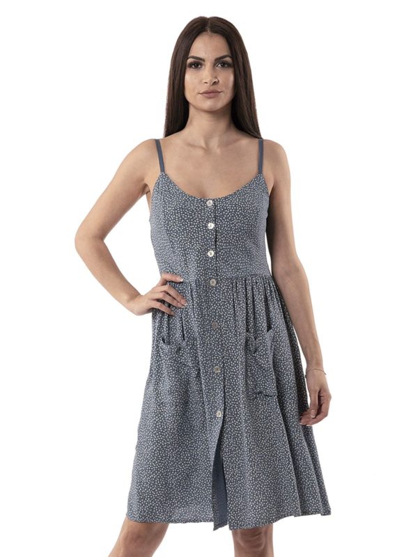 Floral dress with straps 14-8247 - Image 3