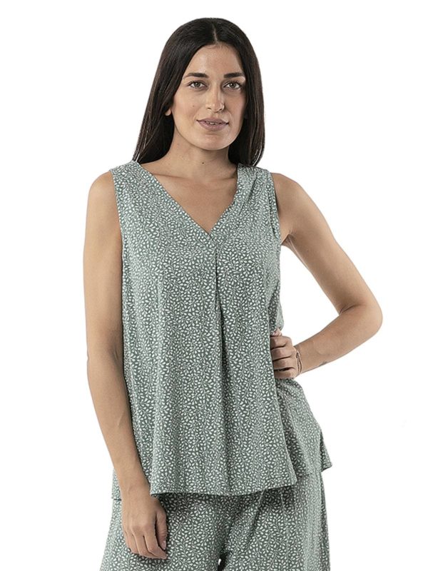 Blouse sleeveless floral 15-1050 - Image 5