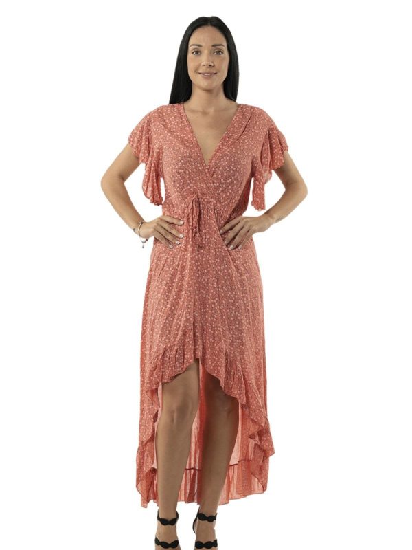 Floral dress with ruffles on the sleeves 15-2325-1 - Image 3