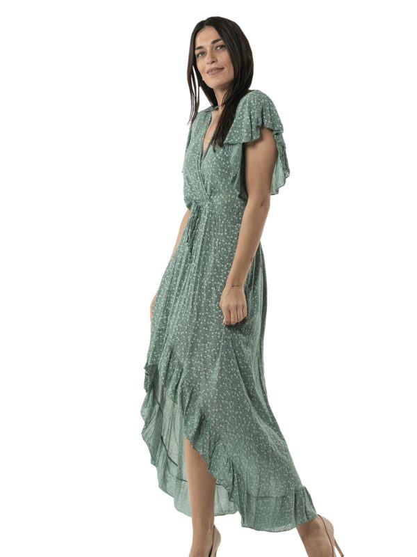 Floral dress with ruffles on the sleeves 15-2325-1 - Image 4