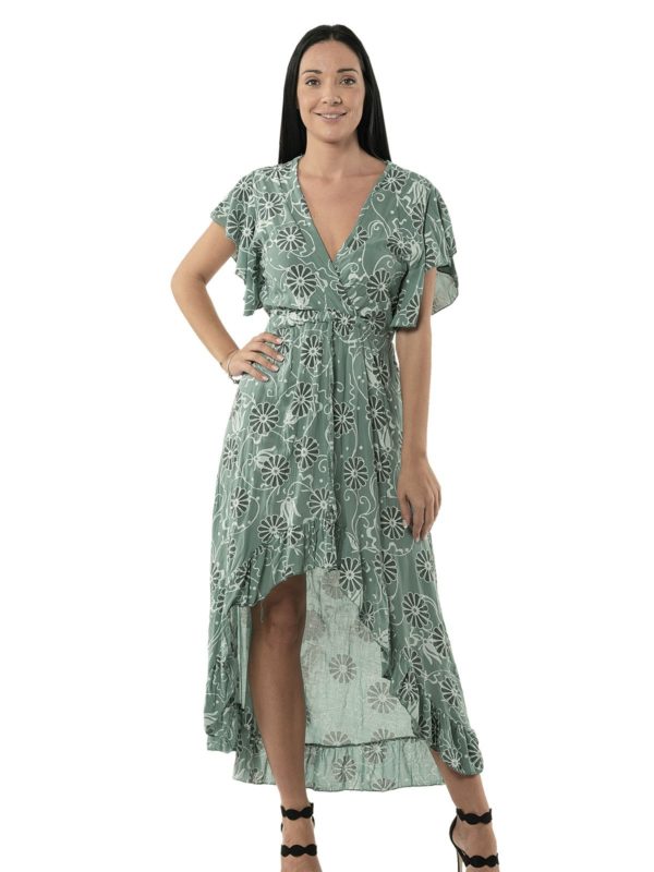 Floral dress that ties around the waist 15-2325 - Image 4
