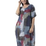 Printed dress with sleeves 17-7051-1