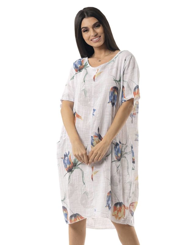 Floral dress with sleeves 17-7051 - Image 5