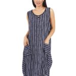 Short dress striped 17-8103