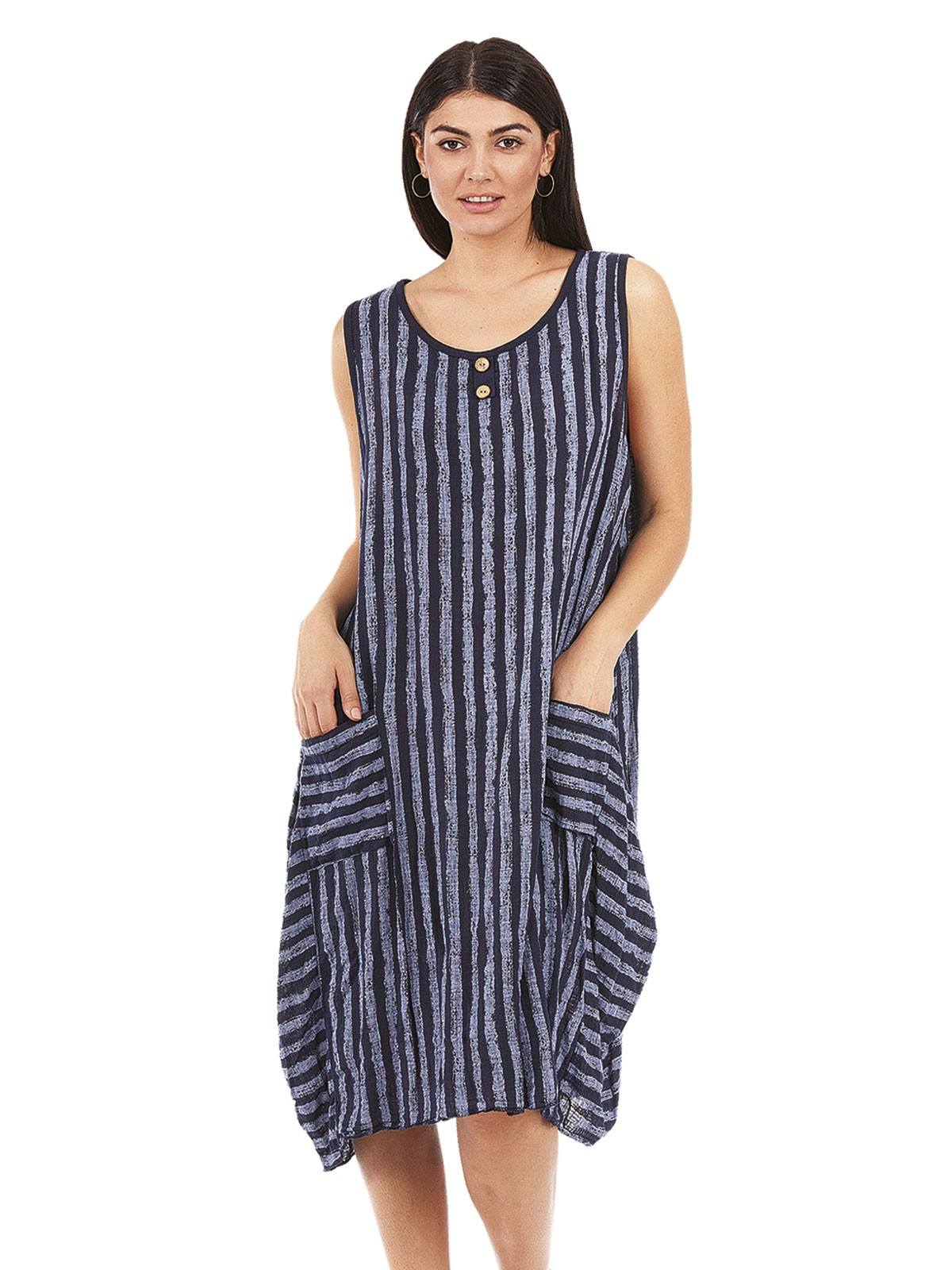 17-8103DBLUE Short dress striped 17-8103 - Image 1