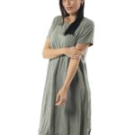 Plain dress with sleeves 17-9079