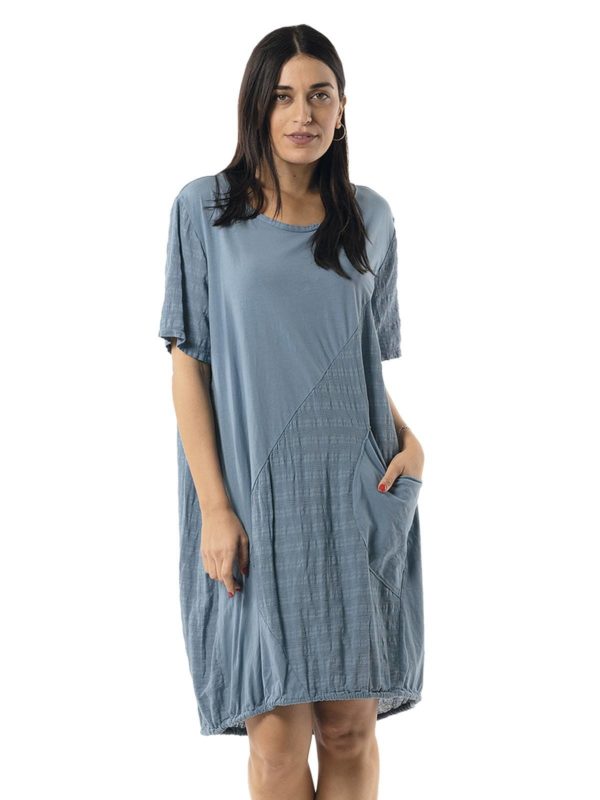 Plain dress with sleeves 17-9085 - Image 3