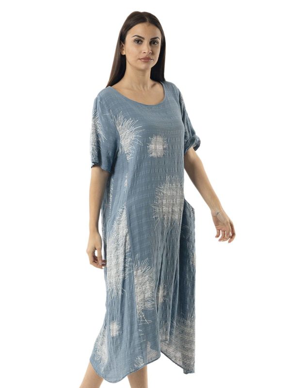 Printed dress with sleeves 17-9091 - Image 3