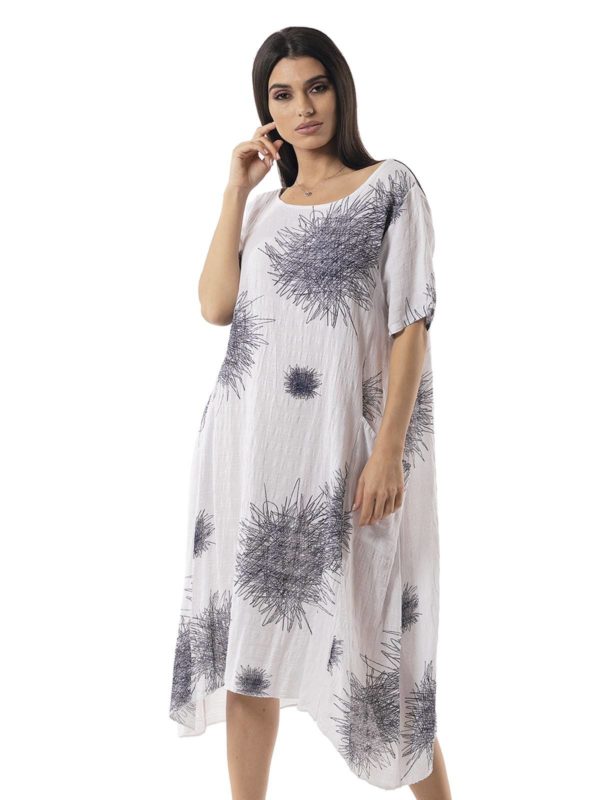Printed dress with sleeves 17-9091 - Image 4