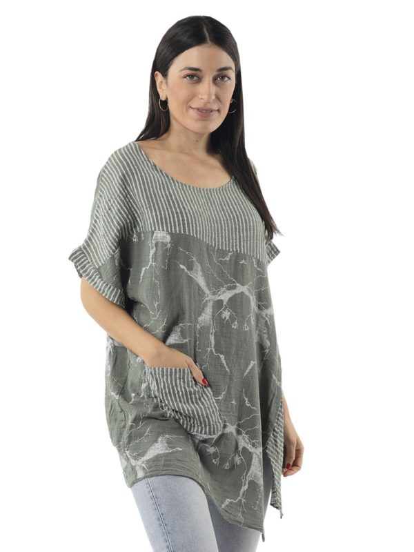 Blouse printed with sleeves 17-9128 - Image 3