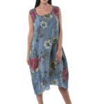 Midi linen dress 2-2628