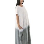 Color block linen dress 23-8356