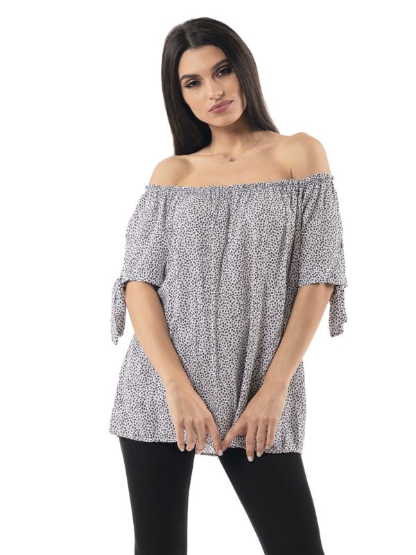 Floral blouse with sleeves 24-3617 - Image 3