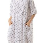 Cotton polka dot dress with sleeves 25-80361