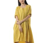 Short cotton dress with sleeves 26-7435