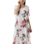 Floral dress with sleeves 27-3783