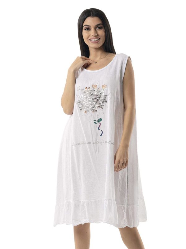 Sleeveless dress with floral print 27-5080 - Image 3