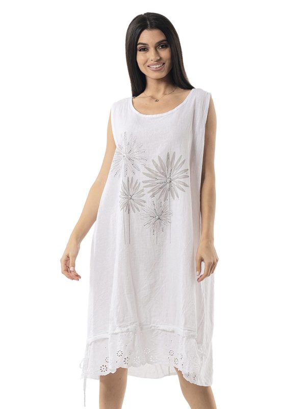 Sleeveless dress with floral print 27-5098 - Image 3