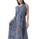 Sleeveless dress with floral design 27-5110