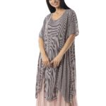 Asymmetric striped dress with cut out 27-9150