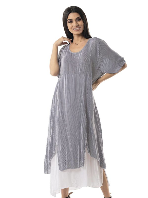 Asymmetric striped dress with cut out 27-9150 - Image 3