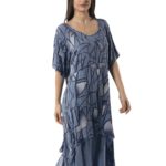 Printed dress with sleeves 27-9175-1