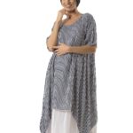 Striped dress with asymmetric design 27-9175