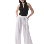 Viscose Plain wide leg trousers 3-1669-1