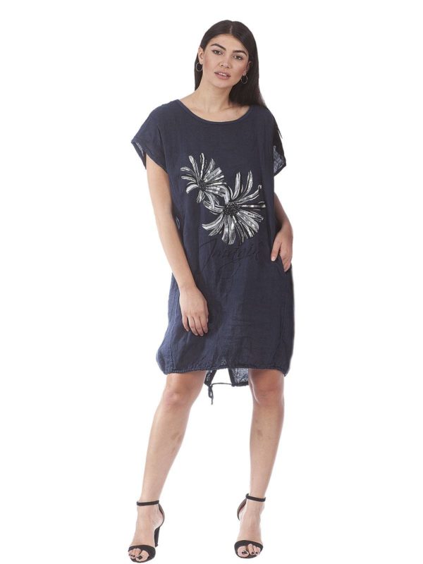 Printed linen dress 3-1695 - Image 3