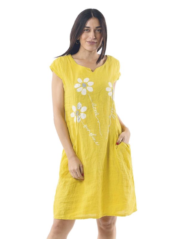 Printed linen dress 3-1710 - Image 3