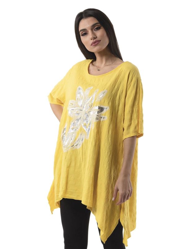 Printed cotton blouse 3-19487 - Image 3