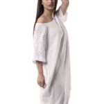 Plain cotton & linen dress 3-19494