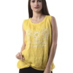 Printed cotton & linen blouse 3-19591