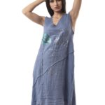 Printed linen dress 3-19701