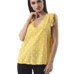 Viscose polka dot sleeveless blouse 3-19731