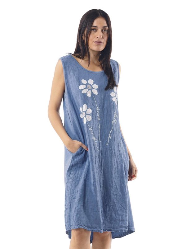 Printed linen dress 3-19746 - Image 4