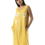 Printed linen dress 3-19746