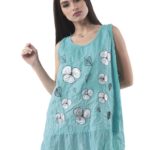 Printed cotton & linen blouse 3-19762