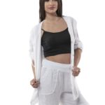 Plain cotton & linen Bermuda shorts 3-19794