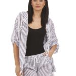 Linen striped shorts 3-8361R