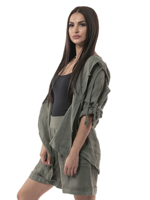 Plain linen cardigan 3-9429/U - Image 4