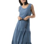 Plain sleeveless dress 6-19143
