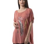 Printed blouse with sleeves 6-19173-1