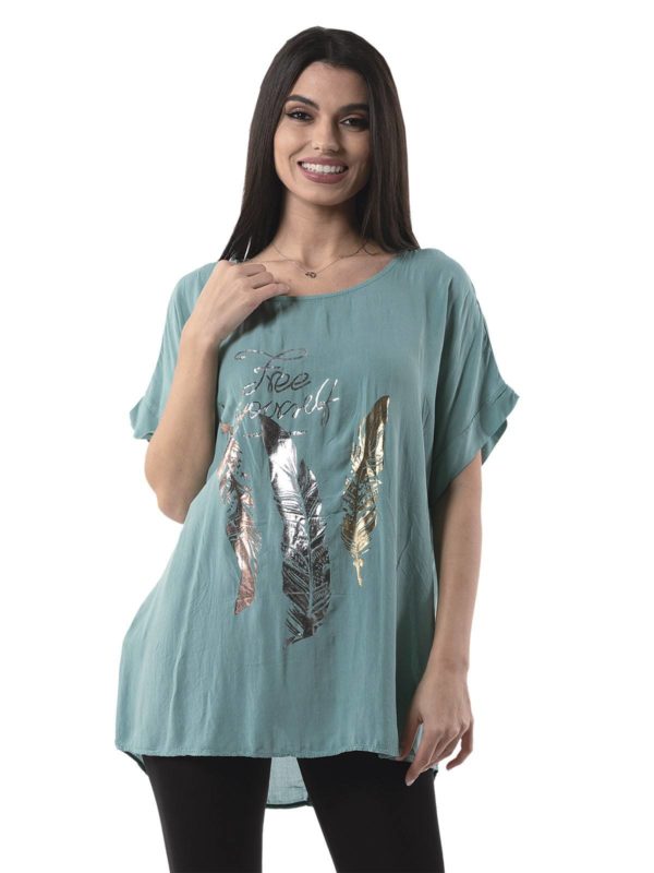 Printed blouse with sleeves 6-19173-1 - Image 3