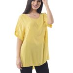 Plain blouse with sleeves 6-19173