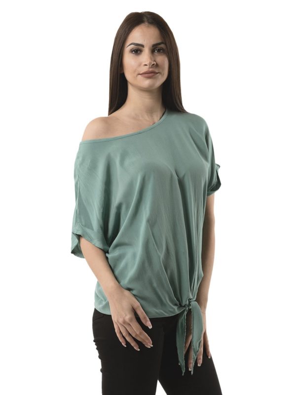 Plain blouse with sleeves 6_5018 - Image 4