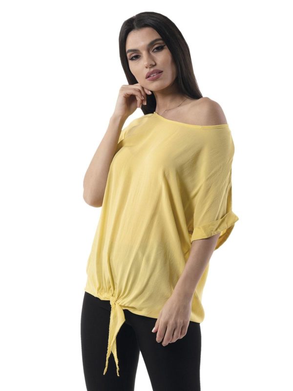Plain blouse with sleeves 6_5018 - Image 3